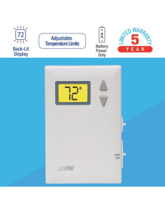 Termostato Mecánico No Programable LUX PSD010B 24V Calor Solo 2