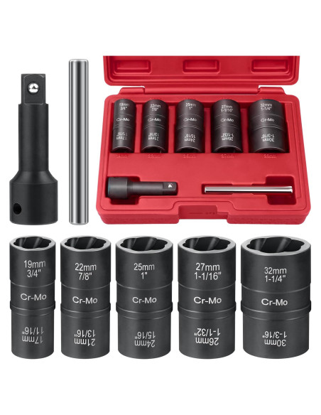 Juego de 7 Piezas Extractor de Tuercas QIFITOOL - Acero Cr-Mo