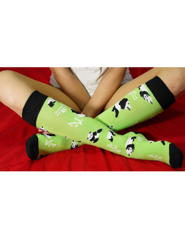 Calcetines de Lujo para Mujer - 5 Pares Coloridos hasta la Rodilla