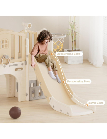 Parque Infantil 8 en 1 YUFU para Niños 1-3 Años Beige/Café