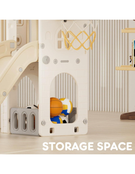 Parque Infantil 8 en 1 YUFU para Niños 1-3 Años Beige/Café