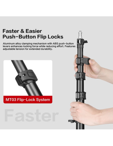Soporte de Luz FreeSea Aluminio 270cm Carga 8kg Trípode