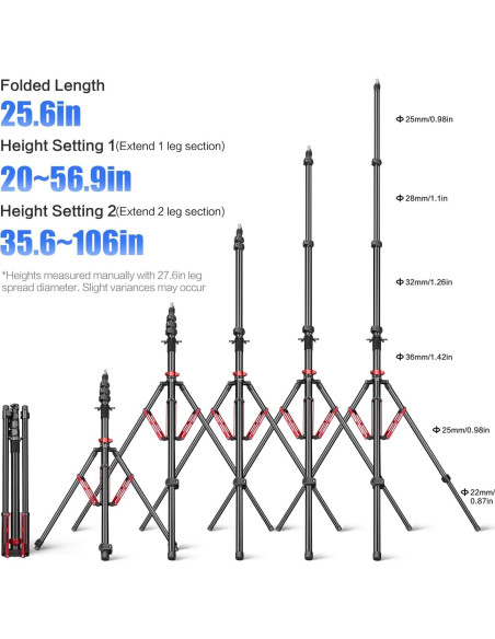 Soporte de Luz FreeSea Aluminio 270cm Carga 8kg Trípode