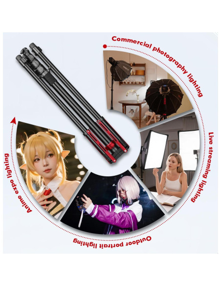 Soporte de Luz FreeSea Aluminio 270cm Carga 8kg Trípode