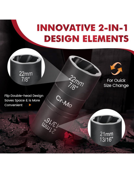 Juego de 7 Piezas Extractor de Tuercas QIFITOOL - Acero Cr-Mo