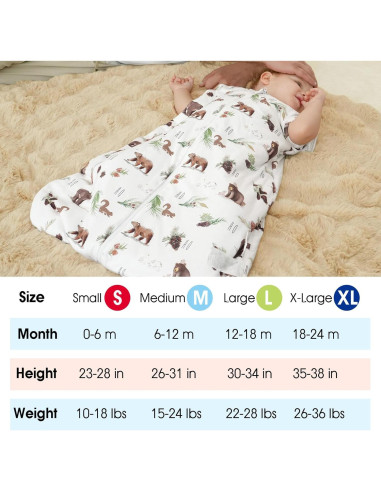 Saco de Dormir de Invierno David's Kids 0-6 Meses Algodón 2.5 TOG