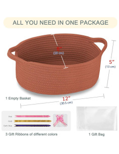 Cesta de Almacenamiento Tejida COMSE 30.5x20.3x12.7 cm Algodón 2