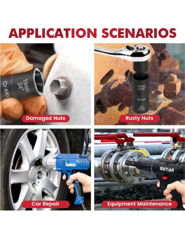 Juego de 7 Piezas Extractor de Tuercas QIFITOOL - Acero Cr-Mo