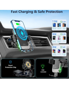 Soporte Cargador Inalámbrico 15W Aryuop para Coche - Automático 2