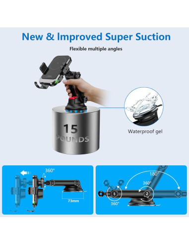 Soporte Cargador Inalámbrico 15W Aryuop para Coche - Automático