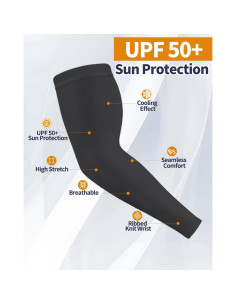 Mangas de brazo Feeke 4 pares UPF 50% para deportes y sol 2