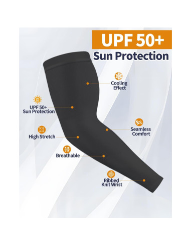 Mangas de brazo Feeke 4 pares UPF 50% para deportes y sol