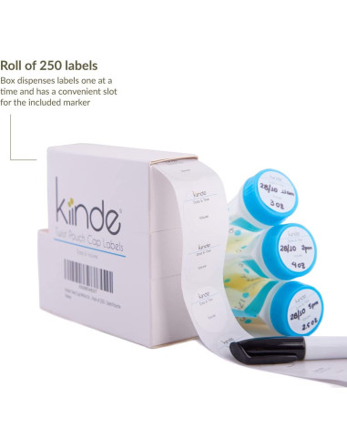 Etiquetas Adhesivas Kiinde Twist Cap para Leche Materna - 250 Unidades