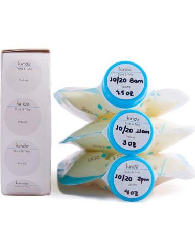 Etiquetas Adhesivas Kiinde Twist Cap para Leche Materna - 250 Unidades
