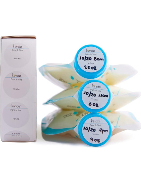 Etiquetas Adhesivas Kiinde Twist Cap para Leche Materna - 250 Unidades