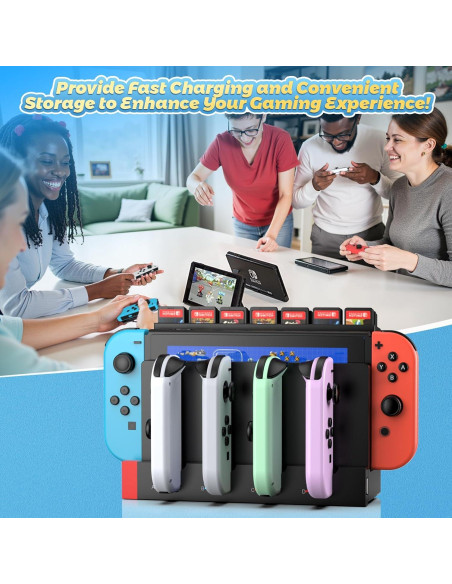 Cargador Rápido FastSnail para Joy-Con Nintendo Switch con Soporte
