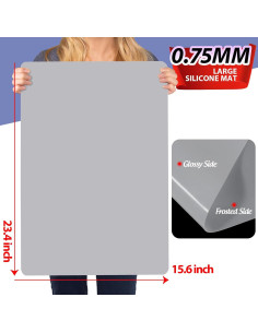 Alfombrilla de Silicona LEOBRO 59.5 x 39.7 cm Gris Claro 2