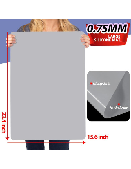 Alfombrilla de Silicona LEOBRO 59.5 x 39.7 cm Gris Claro