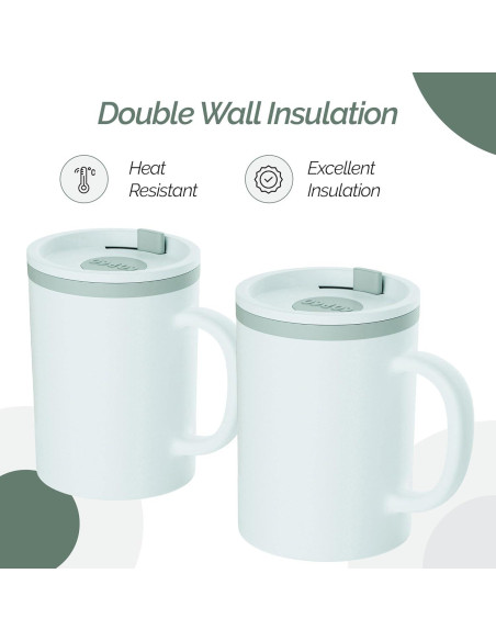 Taza de Escritorio Copco 0.47L Doble Pared Libre de BPA Gris