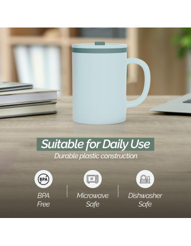 Taza de Escritorio Copco 0.47L Doble Pared Libre de BPA Gris