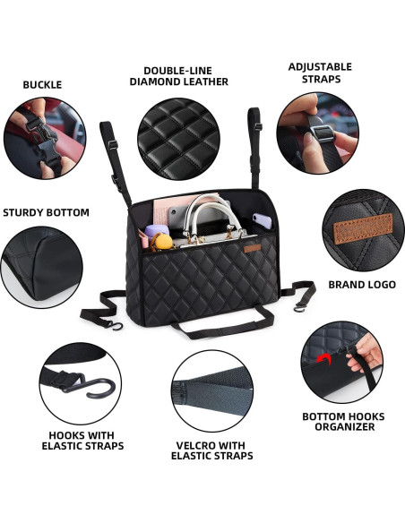 Sujetador de Bolsa de Mano WLLWOO para Automóvil - Organizador