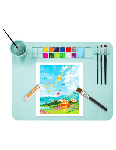 Alfombrilla de Pintura de Silicona OSDUE 50x40cm Azul