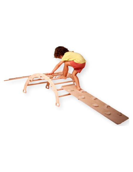 Arco de Escalada de Madera Kidodido con 2 Rampas y Almohada
