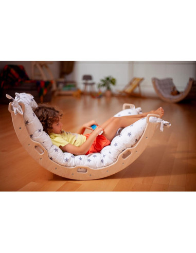 Arco de Escalada de Madera Kidodido con 2 Rampas y Almohada