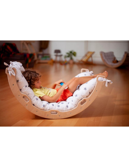 Arco de Escalada de Madera Kidodido con 2 Rampas y Almohada