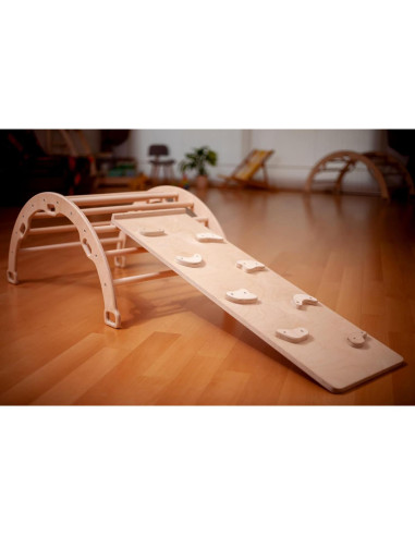 Arco de Escalada de Madera Kidodido con 2 Rampas y Almohada