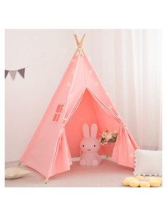 Tienda de Teepee Rosa para Niños con Luces y Bolsa de Transporte