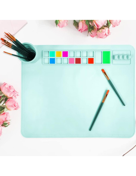 Alfombrilla de Pintura de Silicona OSDUE 50x40cm Azul Alfombrilla de Pintura de Silicona OSDUE 50x40cm Azul