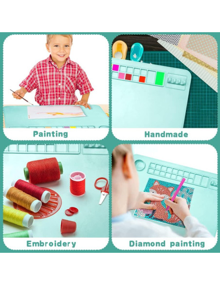 Alfombrilla de Pintura de Silicona OSDUE 50x40cm Azul Alfombrilla de Pintura de Silicona OSDUE 50x40cm Azul