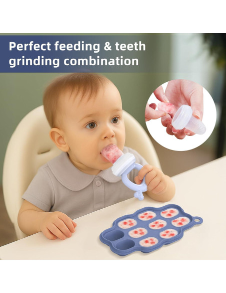 Set de Alimentación para Bebés Hepotk 16 Piezas Silicona Azul