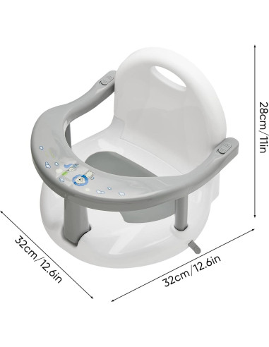 Asiento de bañera plegable antideslizante para bebés Gris
