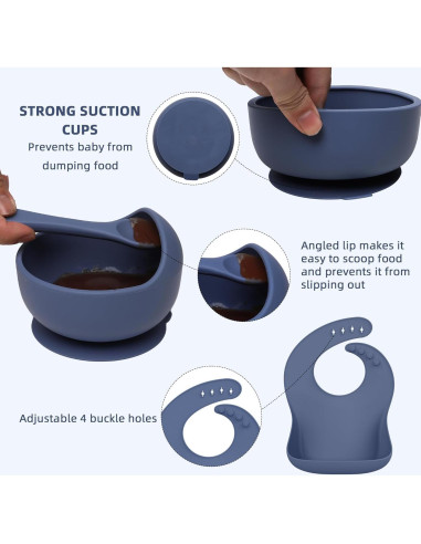 Set de Alimentación para Bebés Hepotk 16 Piezas Silicona Azul
