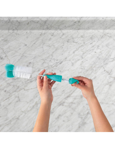 Cepillo de Botella y Tetina Nuby 3 Piezas Aqua Azul Verde