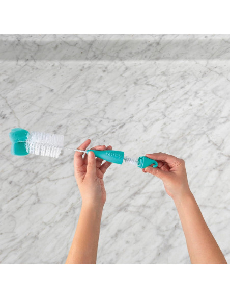 Cepillo de Botella y Tetina Nuby 3 Piezas Aqua Azul Verde