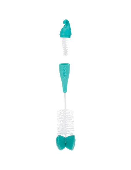 Cepillo de Botella y Tetina Nuby 3 Piezas Aqua Azul Verde