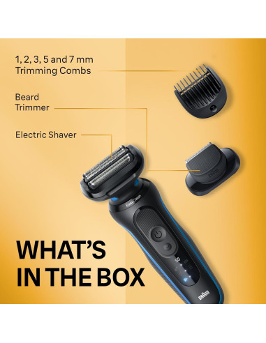 Afeitadora Eléctrica Braun Serie 5 5120s, 2 Modos, Azul