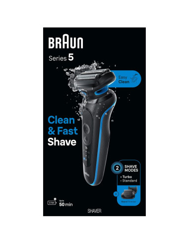 Afeitadora Eléctrica Braun Serie 5 5120s, 2 Modos, Azul