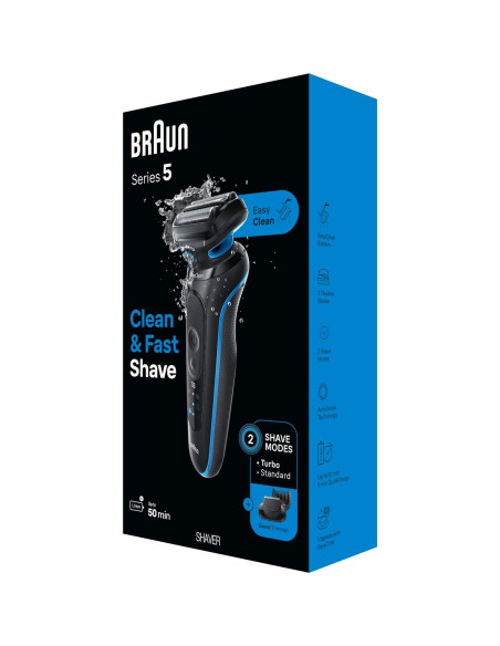 Afeitadora Eléctrica Braun Serie 5 5120s, 2 Modos, Azul