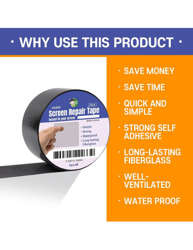 Cinta de Reparación de Pantallas HA SHI 5.08 cm x 1.98 m Negra