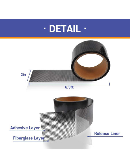 Cinta de Reparación de Pantallas HA SHI 5.08 cm x 1.98 m Negra