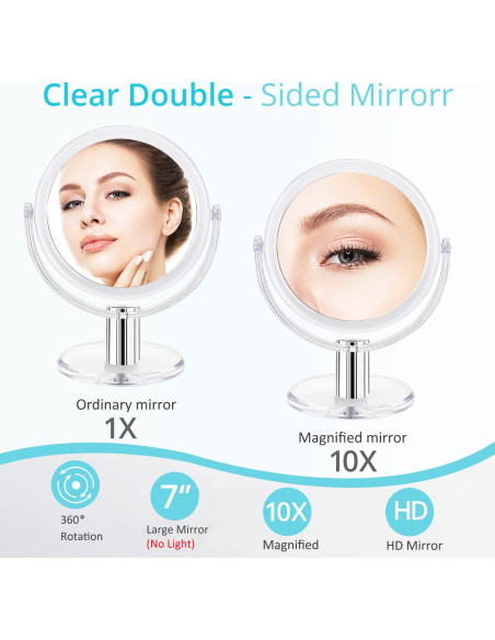 Espejo de Maquillaje Aumentado Fabuday 7" Doble Cara 1X 10X