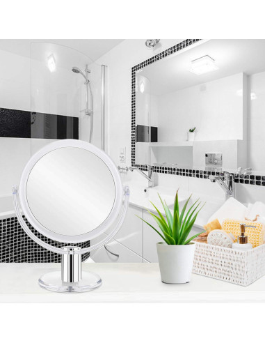 Espejo de Maquillaje Aumentado Fabuday 7" Doble Cara 1X 10X