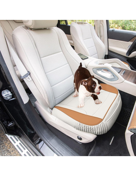 Cojines de Asiento de Coche FH Group Beige PU, Juego de 2