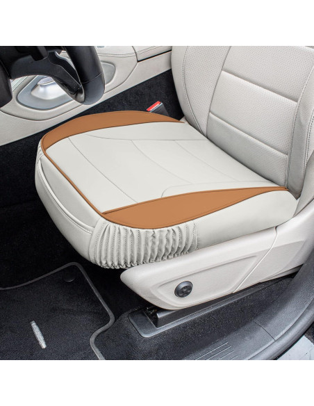 Cojines de Asiento de Coche FH Group Beige PU, Juego de 2