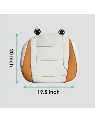 Cojines de Asiento de Coche FH Group Beige PU, Juego de 2