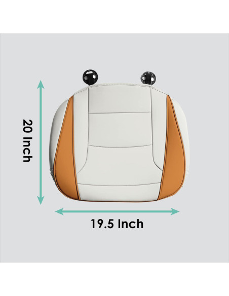 Cojines de Asiento de Coche FH Group Beige PU, Juego de 2